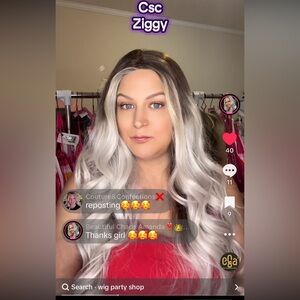 Elegant Ombre Wig - Black and White